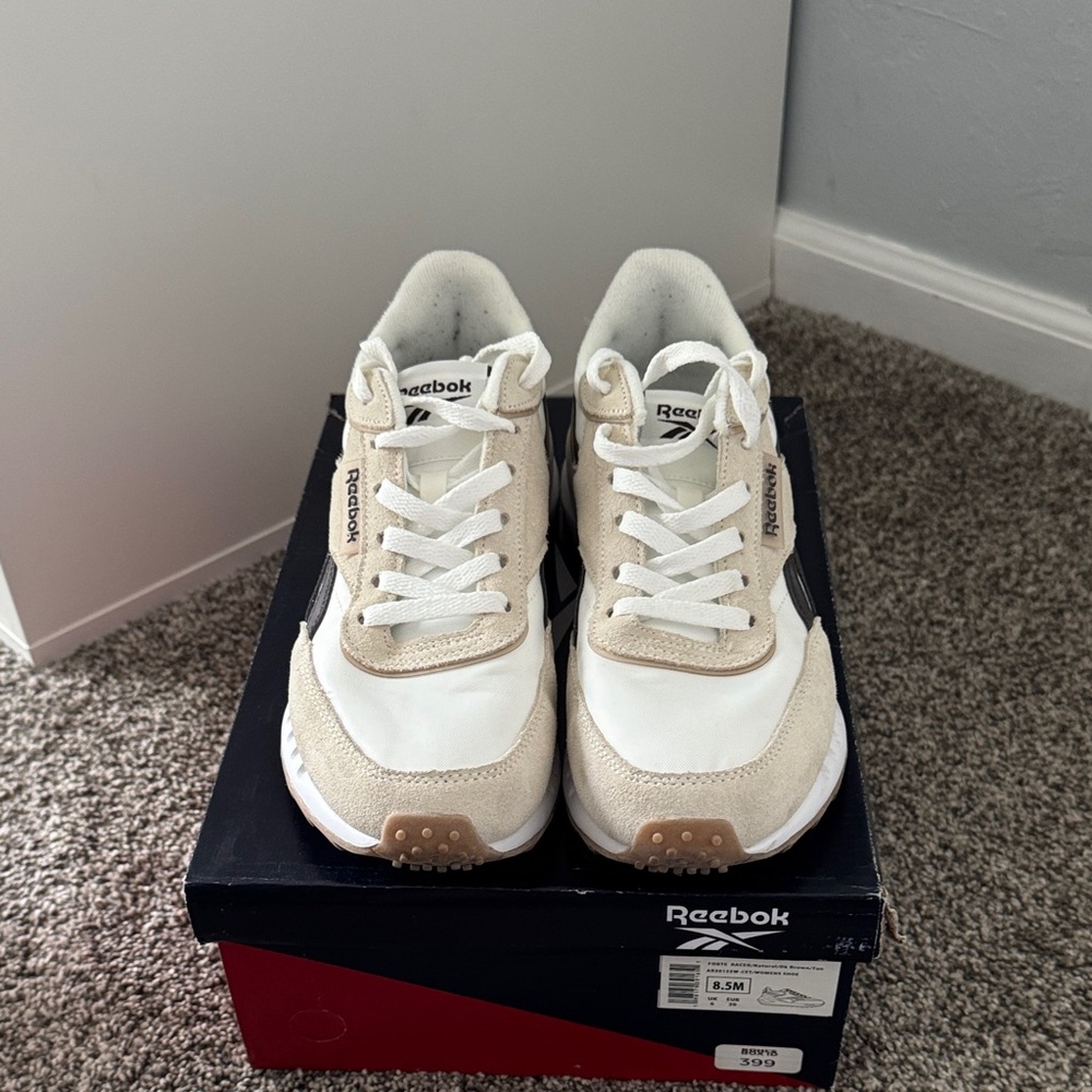 Reebok Women’s  Cream, White and Black Retro Runner (E